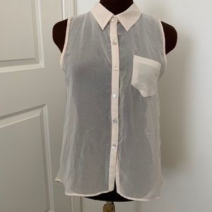 Cream Sleeveless Blouse